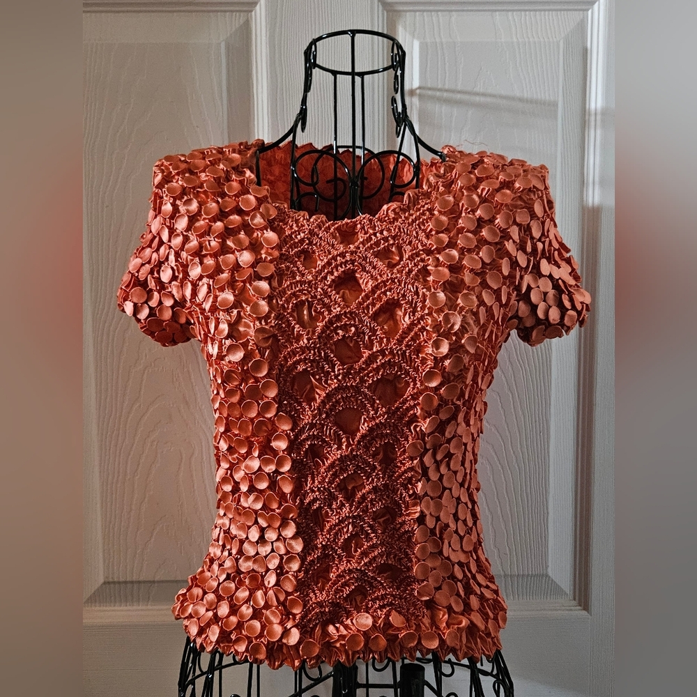 FC Burnt-Orange Accordian Blouse